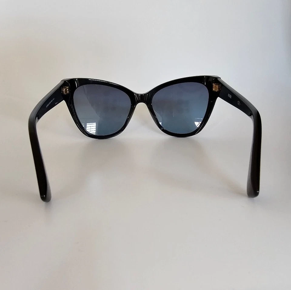 Authentic MOSCHINO Sunglasses NEW Black Cat Eye Sunnies with GOLD detail w Case - Image 4 of 4