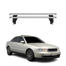 Menabo Dachträger Grundtäger für Audi A4 B5 Limo 1995-2001 50kg Alu Silber 2 tlg