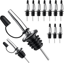 12 Pack Liquor Pour Spout with Dust Caps - Bottle Pourers for Alcohol, Olive Oil
