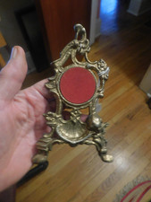 vtg ornate easeled pocket watch holder