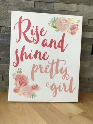 Hobby Lobby Girl Wall Decor Rise & Shine Pretty Girl 16x20x1.5 