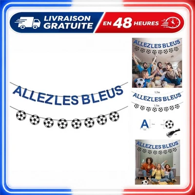 Bannière Coupe du Monde 2026 Décoration Football France Guirlande Supporter - Photo 1/4