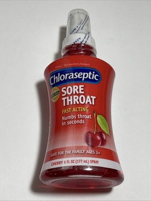 (NEW) Chloraseptic Sore Throat Spray Fast-Acting Cherry 6oz EXP:6/26