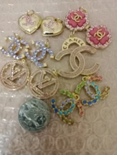 11Pc Set Designer Chanel Zipper Pull Button Charm Pendant 