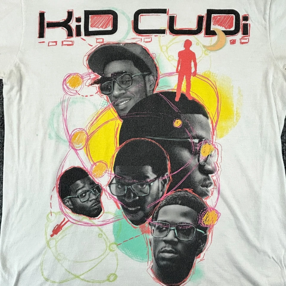 VINTAGE Kid Cudi Shirt Mens Medium White Rap Tee Streetwear Crewneck Graphic Y2K - Image 2 of 4