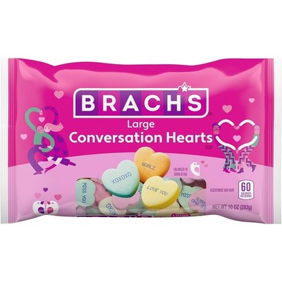 Brach's Large Love Conversation Hearts Candy - 10 oz - 6 Fun Flavors BB 04/2027