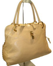 Marc Jacobs Beautiful Beige Soft Leather Paradise Rio Satchel Tote Near Mint!