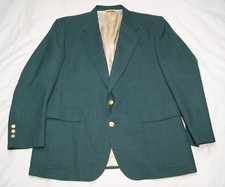 Stafford 44S Green Sport Coat Blazer Jacket 2 Button Wool Blend Single Vent