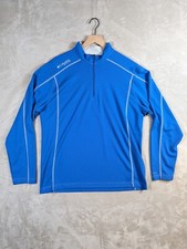 Columbia PFG 1/4 Zip Pullover Mens M Blue Long Sleeve Sweatshirt Fishing Hiking