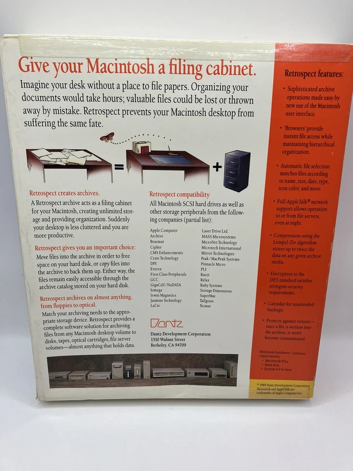 Dantz Retrospect Macintosh Backup Software 1.3 Vintage Mac Apple 3.5" Floppy - Image 4 of 4