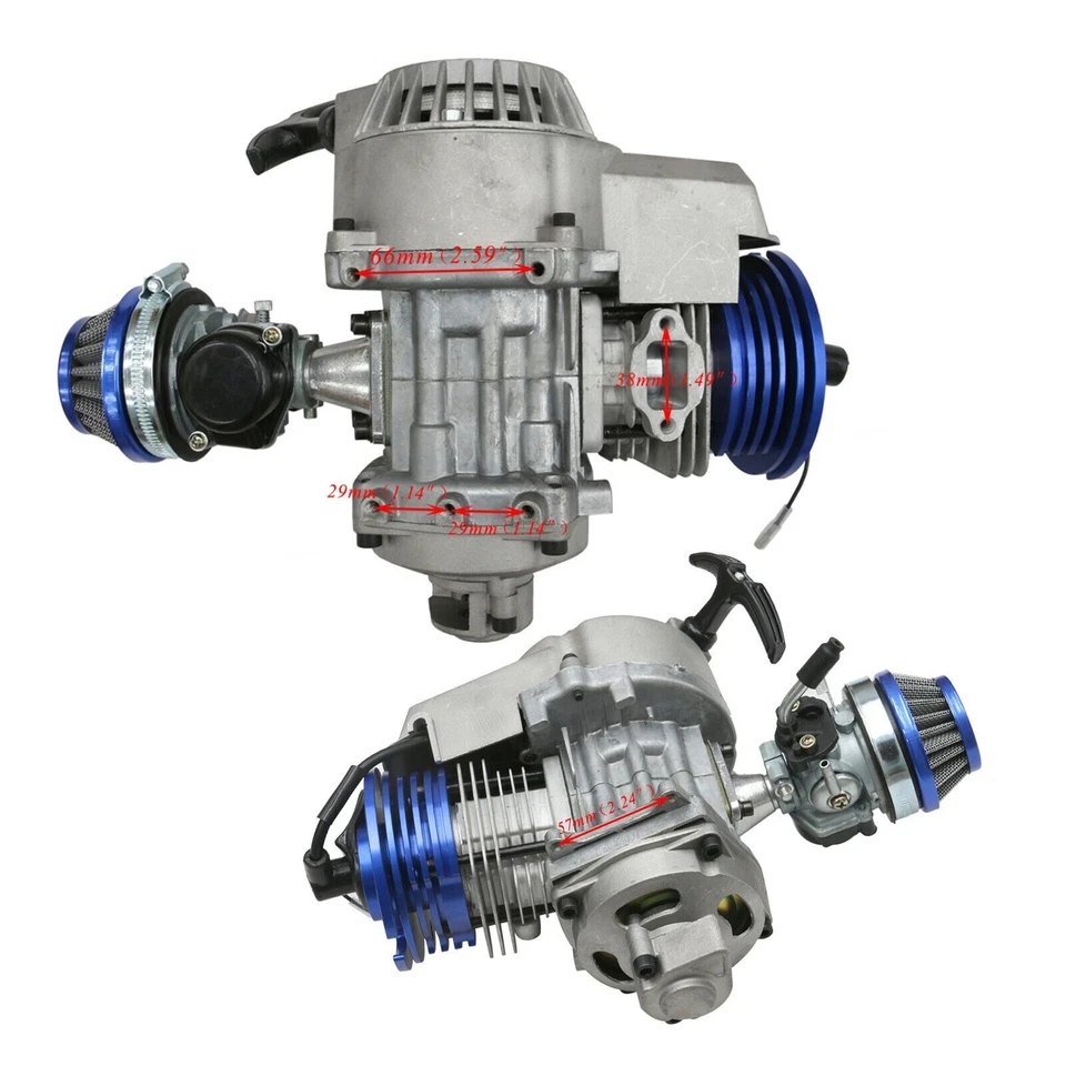 49cc 52cc Big Bore 2 Stroke Engine Motor Pocket Dirt Bike Scooter Quad Go Kart - Image 2 of 4