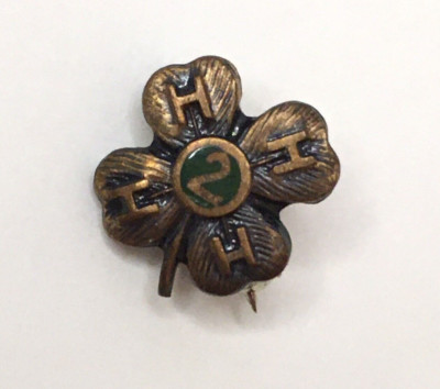 Vintage 4 H Clover 2 Year Member Service Pin Miniature (Very Small) Older