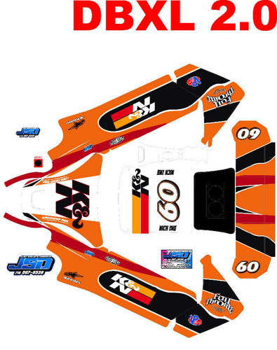 Autocollants LOSI 5T MTXL – Thème Skull With Flames – Body Wrap JUST RC WRAPS
