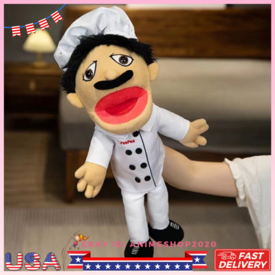 50cm Jeffy Chef Pee Pee Hand Puppet Plush Cosplay Toy Game Stuffed Doll Kids Toy