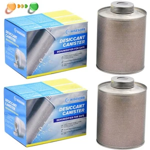 2 Packs 750 Grams Silica Gel Reusable Desiccant Canisters, Gun Safe Dehumidifier