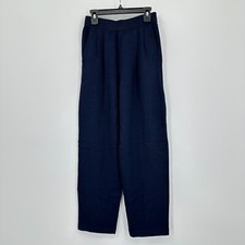 Vtg St. John Basics By Marie Gray Pants Pleated Womens Size 2 Blue Santana Knit