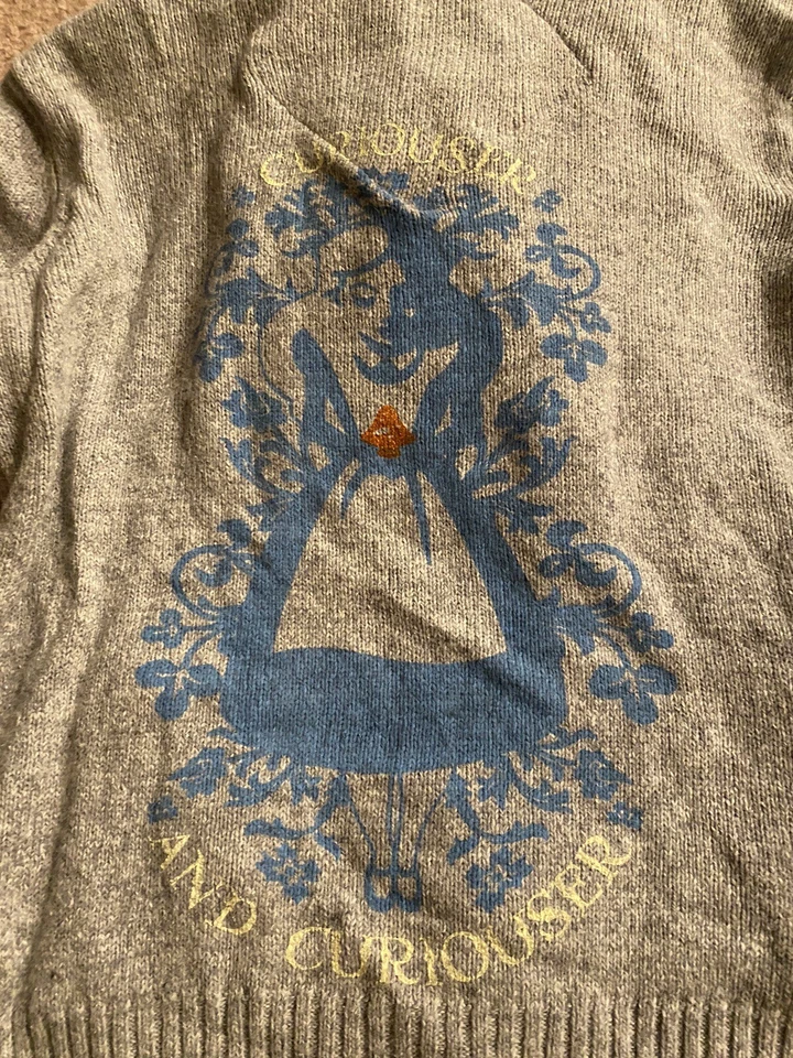 Tienda Disney Alicia en el País de las Maravillas Gris Suave Suéter Chaqueta Capucha Mujer Pequeña Cremallera Foto 3 de 4