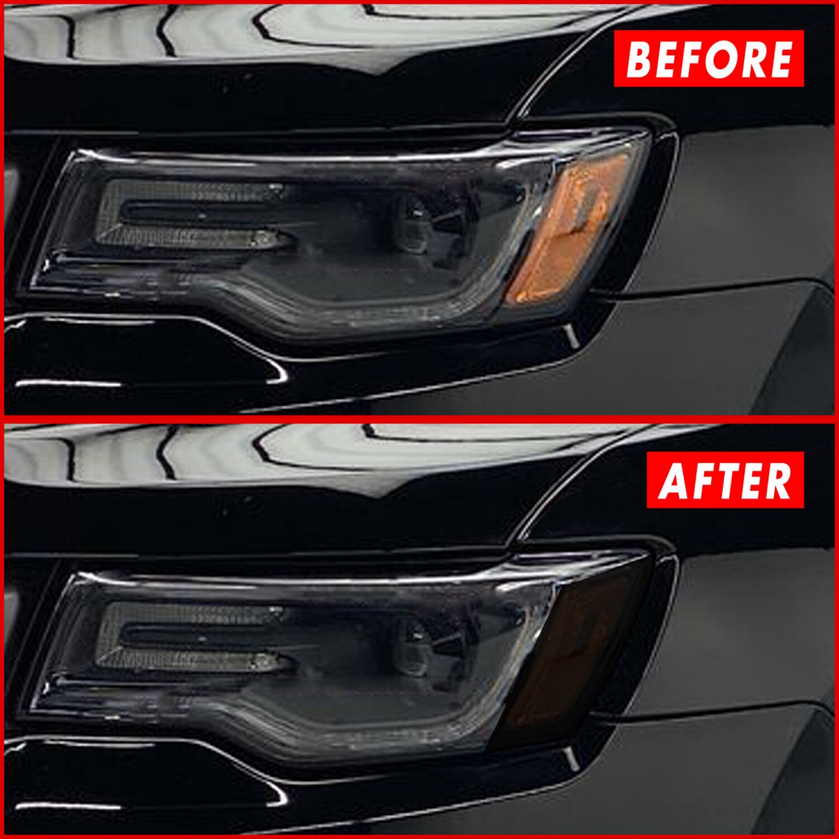 Smoke Vinyl Headlight Tint Overlays For 2014-2021 Jeep Grand Cherokee