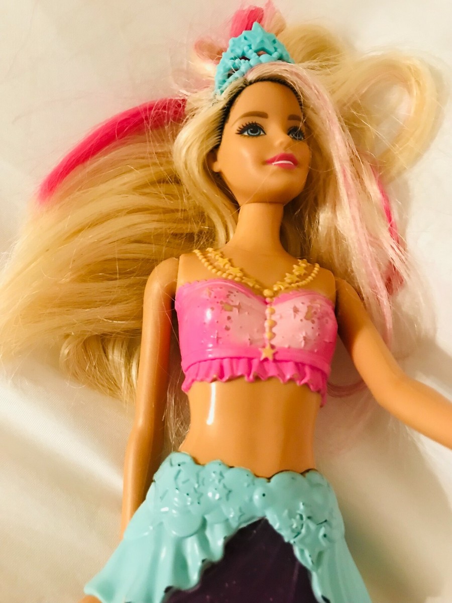 MERMAID BARBIE 2013 MATTEL BLONDE PINK STREAK HAIR AND MOVEABLE