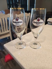 Barbarossa Pilsener Beer Glass Set Of 2 Pilsner Netherlands Germany Tulip Pint