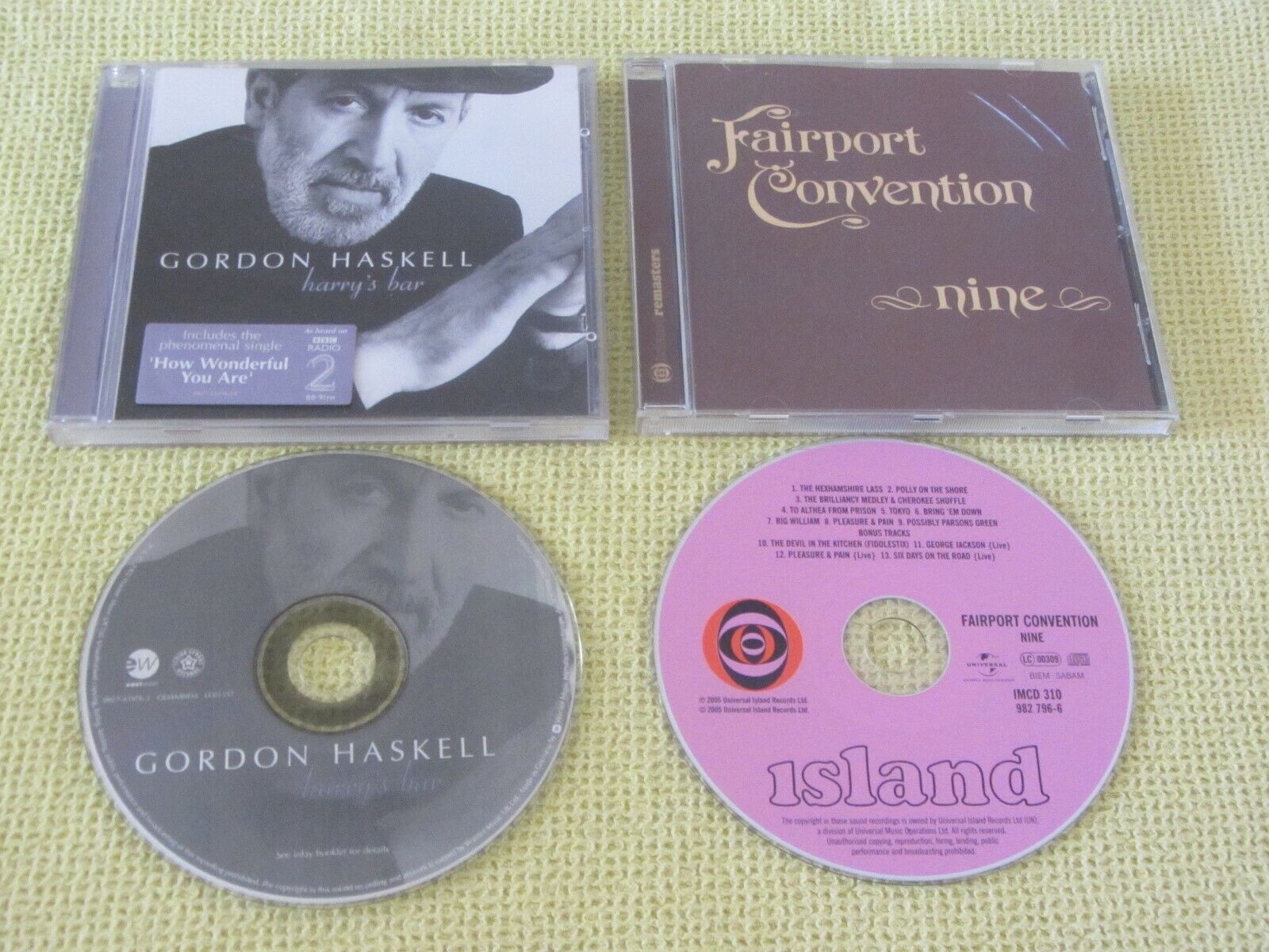Gordon Haskell Harry’s Bar & Fairport Convention Nine 2 CD Albums Folk Rock