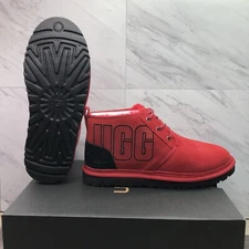 UGG Neumel Red Black Graphic Outline Chukka Boot 1130715 Men's Size 11 Hard Sole