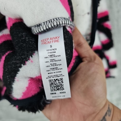 ASOS 4505 Ski & Snow Anorak Jacket Mens Size S Oversized Graffiti Sherpa 1/2 Zip - Picture 7 of 8