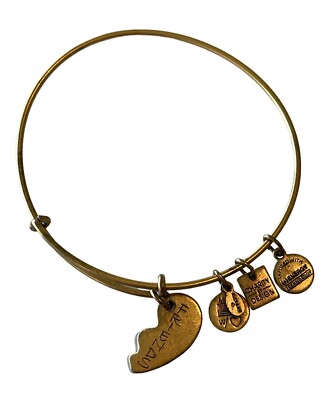 Alex And Ani 2013 Friends Broken Heart Goldtone Bracelet Dangle