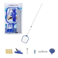 Pool Reinigungsset Pflegeset Kescher Dosierer Sauger Thermometer Teleskopstange