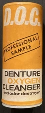 1960s D.O.C. Professional Sample Denture Oxygen Cleanser and Odor Destroyer-NOS