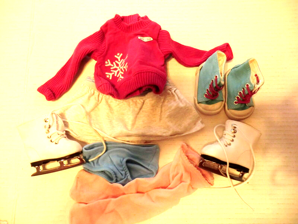 American Girl Mia's Purple Ice Skates - Pattini Da Ghiaccio Viola Per Bambole, Con Protezioni E Lacci Argento