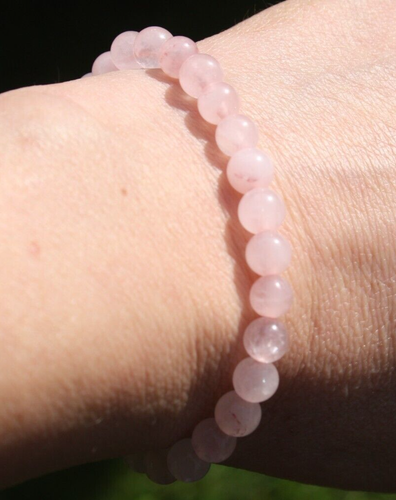🌸Natural Rose Quartz Beads Bracelet Healing Semi Precious Crystal Elasticated - Picture 3 of 3