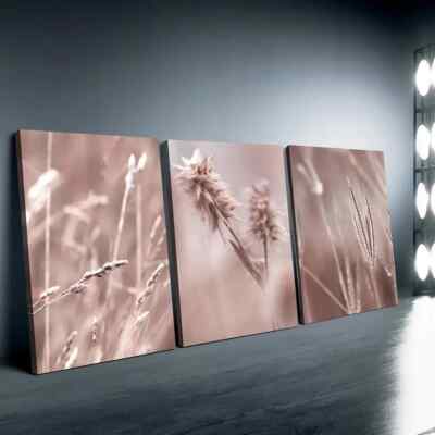 3pcs Simple Beautiful Tiny Flowers Painting Wall Art Canvas Unframed/Framed