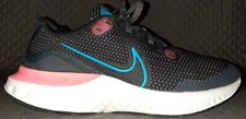 Nike Renew Run Girls Kids Black Gray Neon Pink Blue Shoes US 5Y UK 4.5 EU 37.5