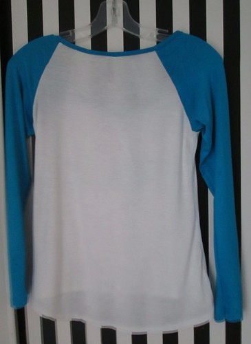 VTG DISCREET USA BLUE/WHITE *YOLO* (YOU ONLY LIVE ONCE) T SHIRT WOMENS - Picture 3 of 4