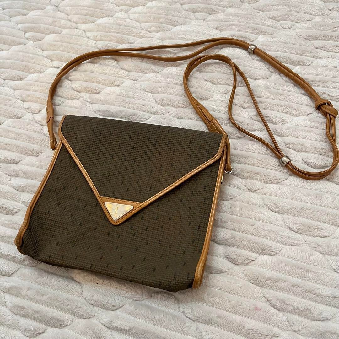 Borsa a tracolla Yves Saint Laurent marrone vintage USATA dal Giappone