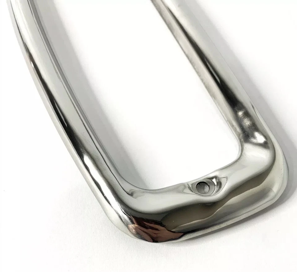 Par de biseles de luces traseras de acero inoxidable pulido para Ford Bronco 1964-77 Foto 4 de 4