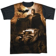 Batman Begins Batsmobile Adult Halloween Costume T Shirt (Black Back), S-3XL
