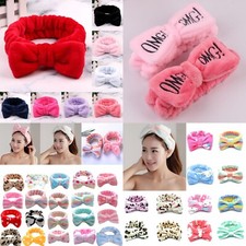 Womens Bow Make Up Hair Band Elastic Wrap OMG Soft Headband Bath Spa Wash Face  