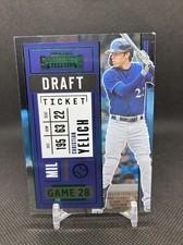 2020 Panini Contenders Christian Yelich Draft Ticket Green Silver #/299