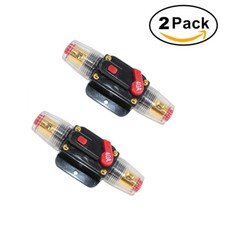 2x 40A Circuit Breaker Reset Inline Fuse Holder For Auto Car Stereo Switch Audio