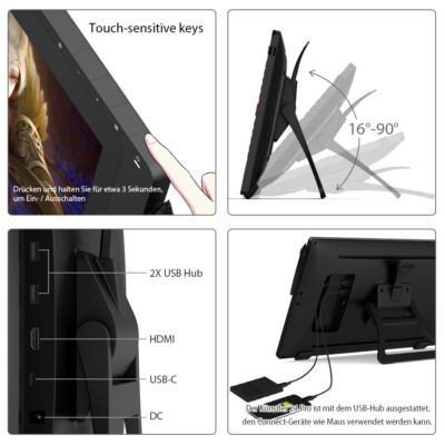XPPen Artist 24 Pro 23,8 Zoll 2K QHD Grafiktablet - Schwarz - kaum gebraucht