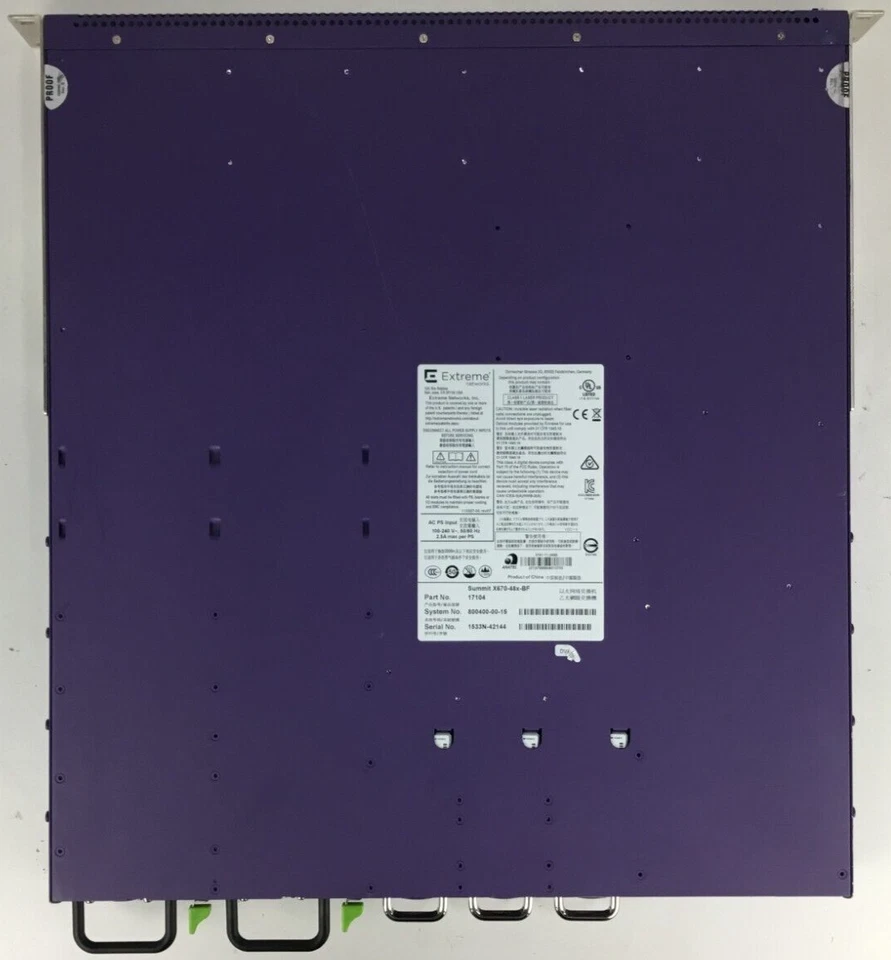 Extreme 17104 Summit X670-48X-BF 48-port 10G-Base-X SFP+ 2x 10927 Advanced Edge - Image 3 of 4