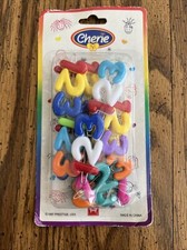 Vintage 1997 Prestige USA Cherie Plastic 123 Number Hair Clips Barrettes NOS 90s