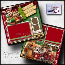 CHRISTMAS through the woods 2 premade scrapbook pages paper printed CHERRY 0358