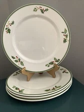 Traditions Holiday Celebrations Christopher Radko (4) Holly Dinner Plates 