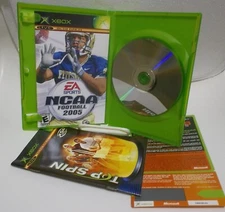 NCAA FOOTBALL 2005 & TOP SPIN XSN TENNIS XBOX GAME