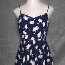 Old Navy Womens Sundress Navy L White Floral Print Adjustable Side Zipper