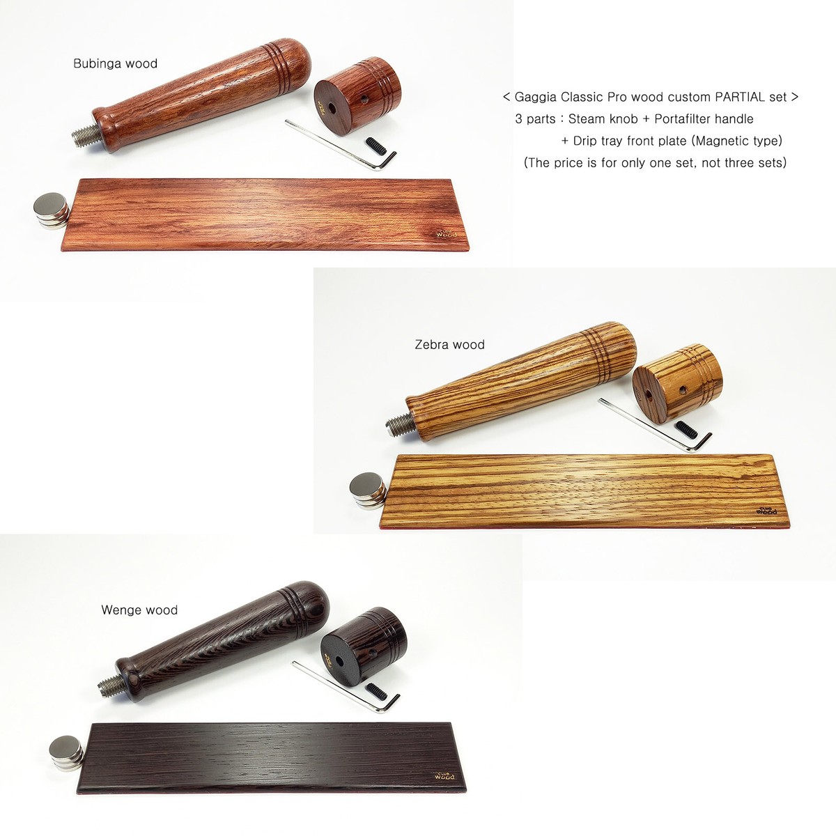 Gaggia Classic Pro Evo pro wood custom Steam knob or PARTIAL set