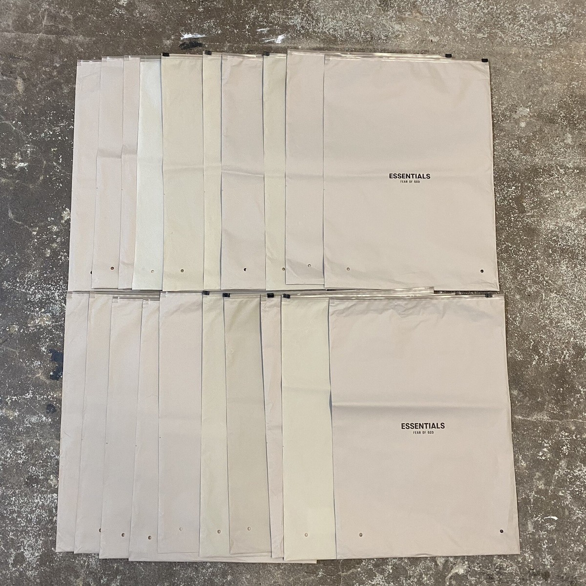 Lot of 20 Fear of God Essentials Shirt Ziploc Slide Clothing